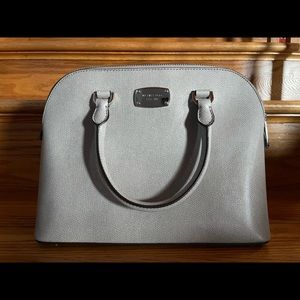 Grey Michael Kors leather satchel bag.